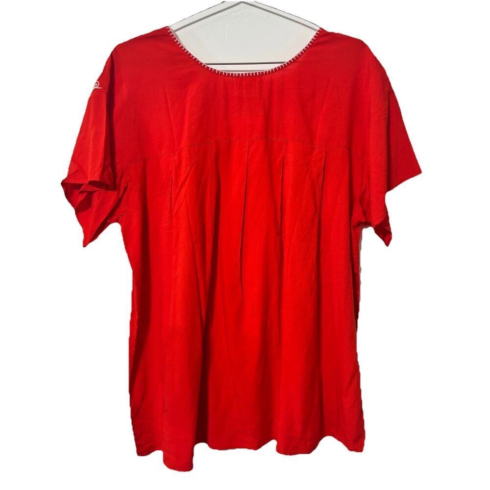 NWT Layerz Clothing Womens Red Boho Floral Embroidered Luxury Blouse Top Size XL - Picture 2 of 8